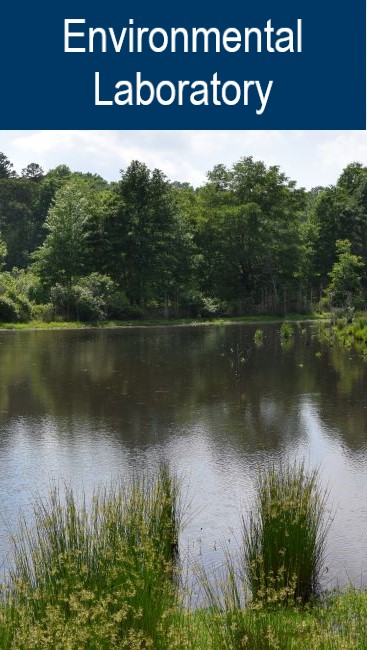 Environmental Laboratory banner, with lake and trees