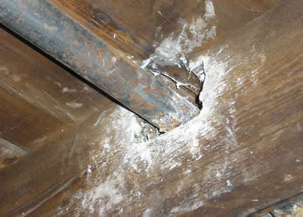 Asbestos on joist