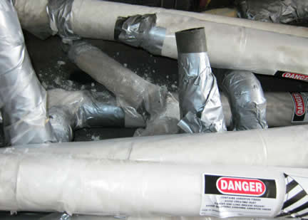 Asbestos on pipe