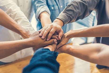 group of hands