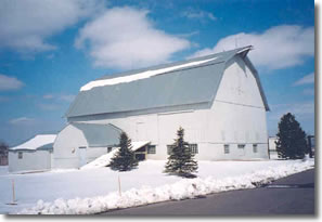 Barn converted into storage shed 