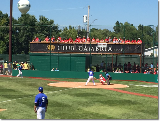 Baseball beneath water tower in Green Isle