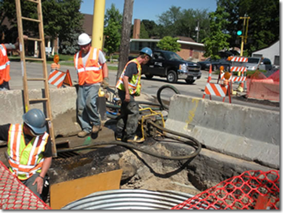 Work on Johnson Street in northeast Minneapolis