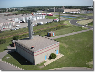 Old Plant from atop the Stripping Towers on the New Plant