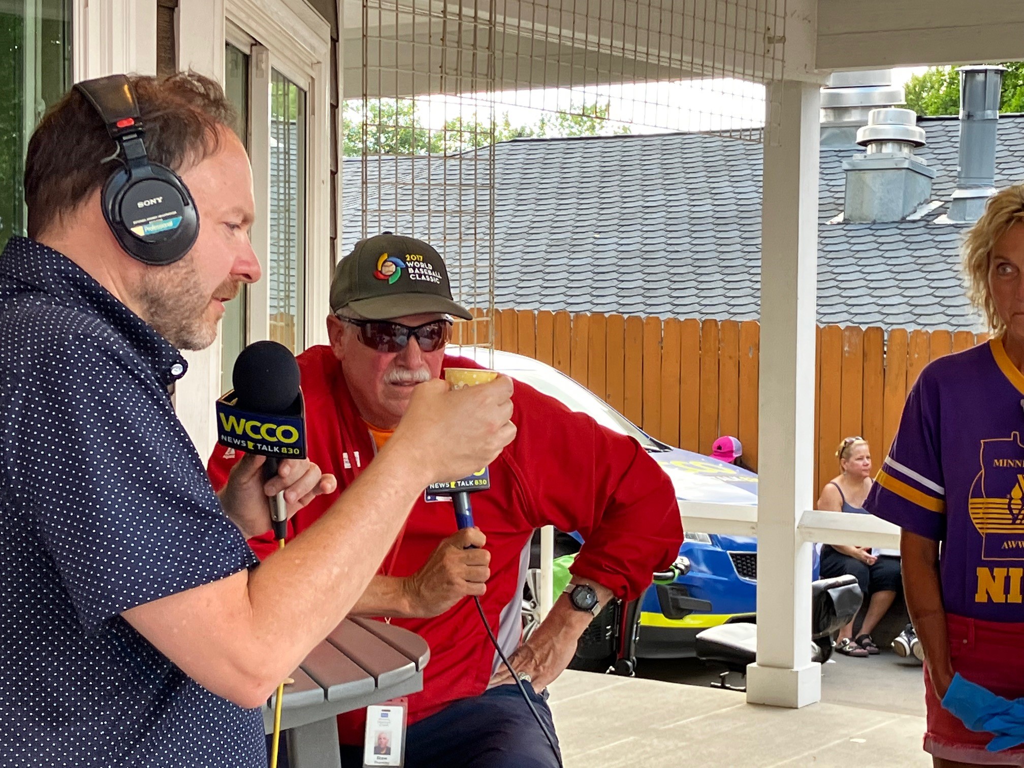 Jason DeRusha of WCCO Radio samples water during the State Fair taste test