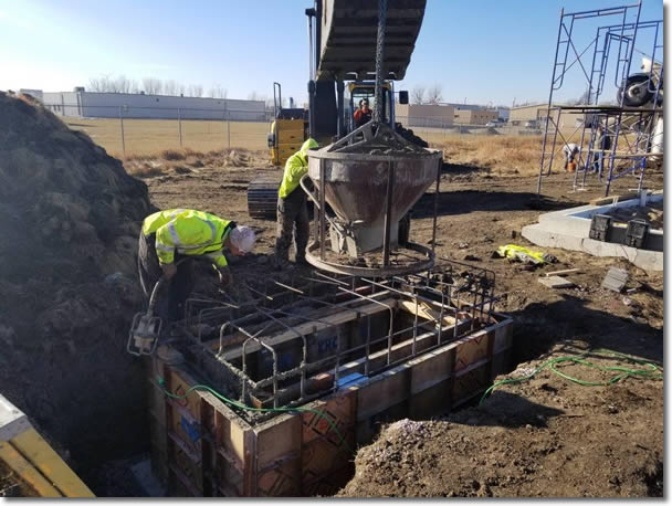 Work has resumed on the meter building in Worthington