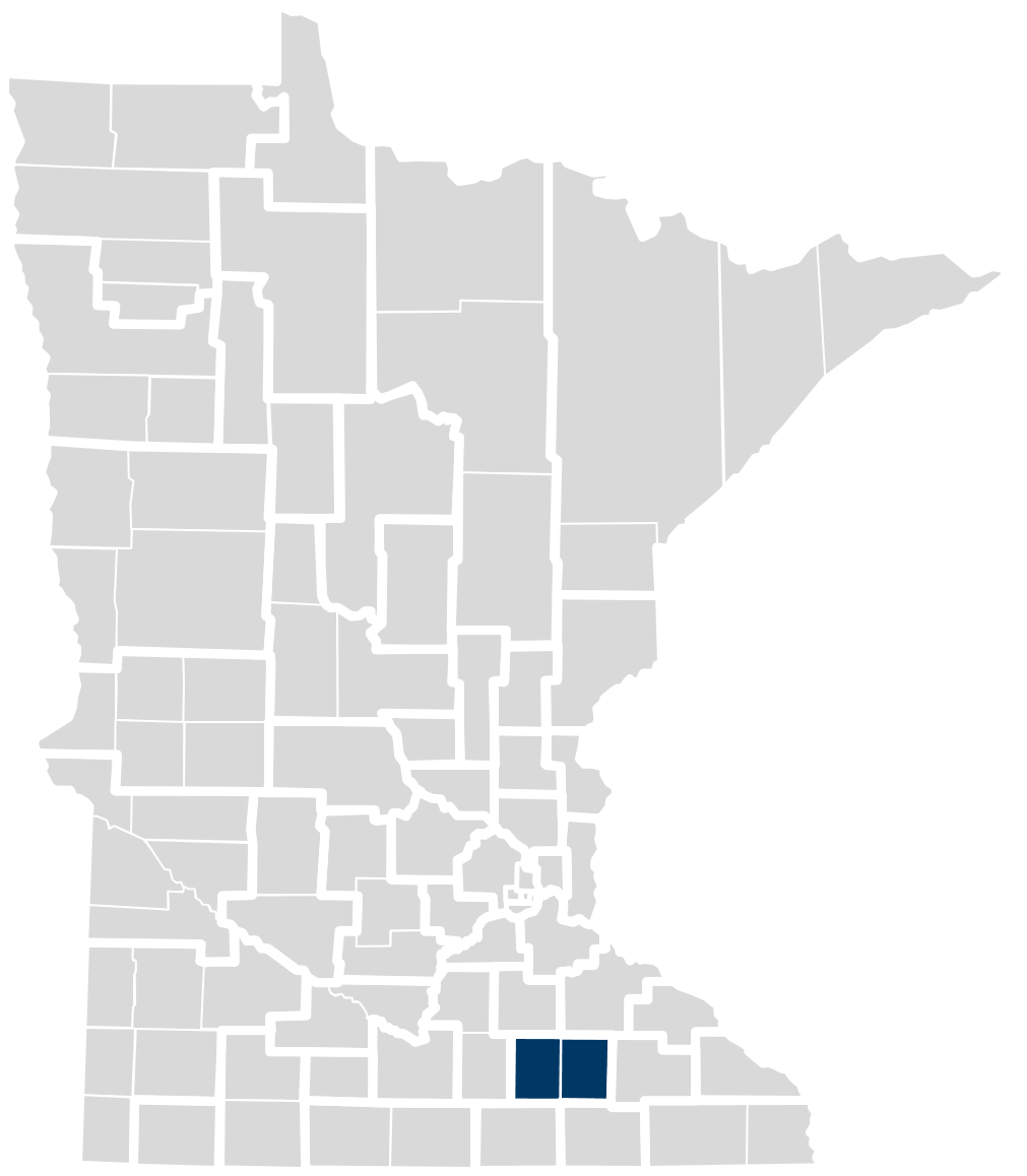 Map of this community health board's location in Minnesota