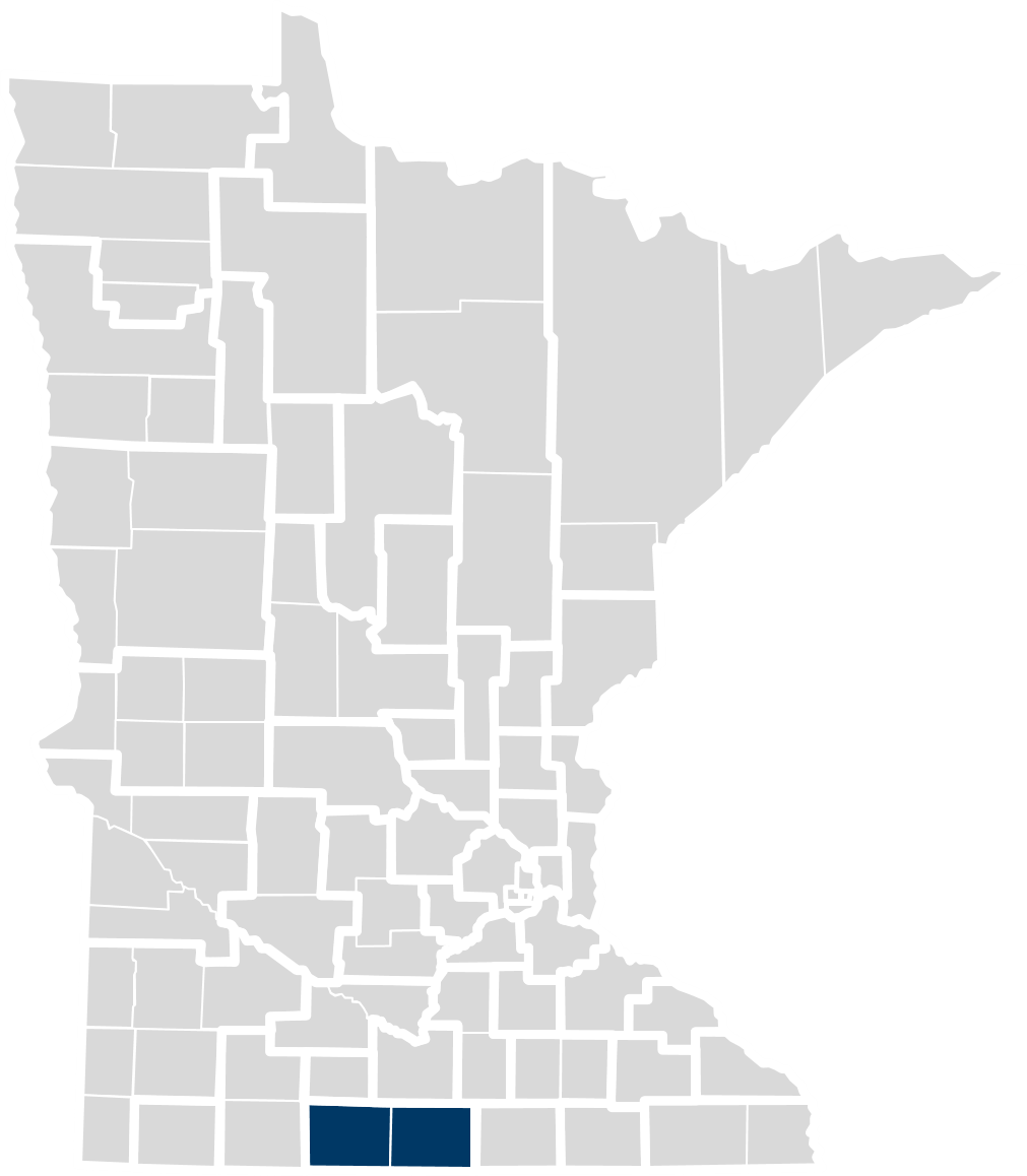 Map of this community health board's location in Minnesota