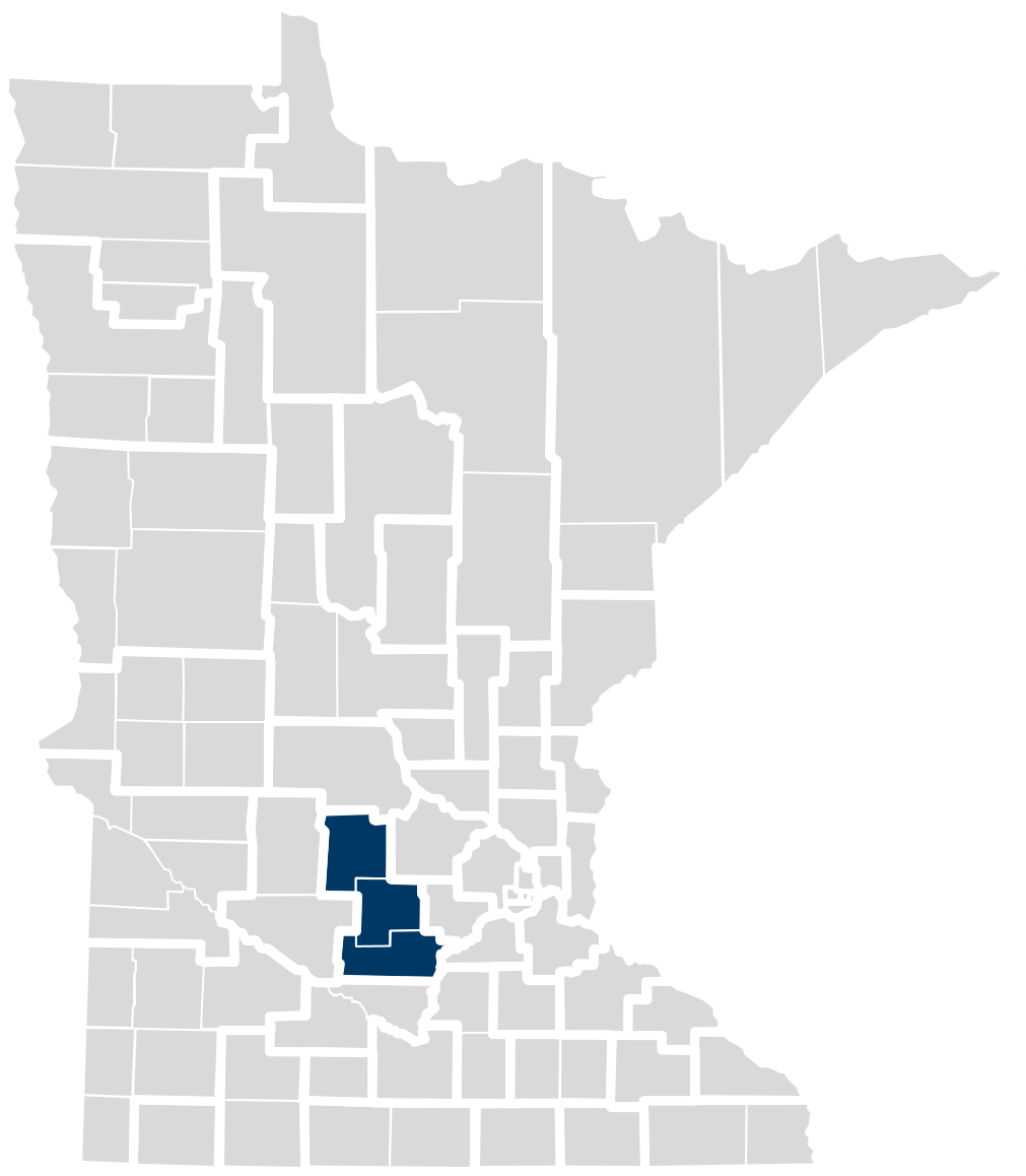 Map of this community health board's location in Minnesota