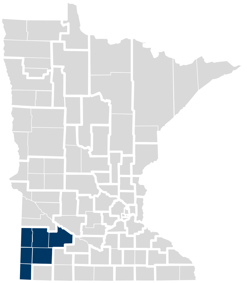 Map of this community health board's location in Minnesota