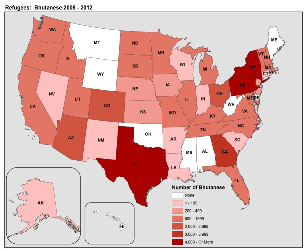 State of primary resettlement for Bhutanese refugees, FY 2008-FY 2012