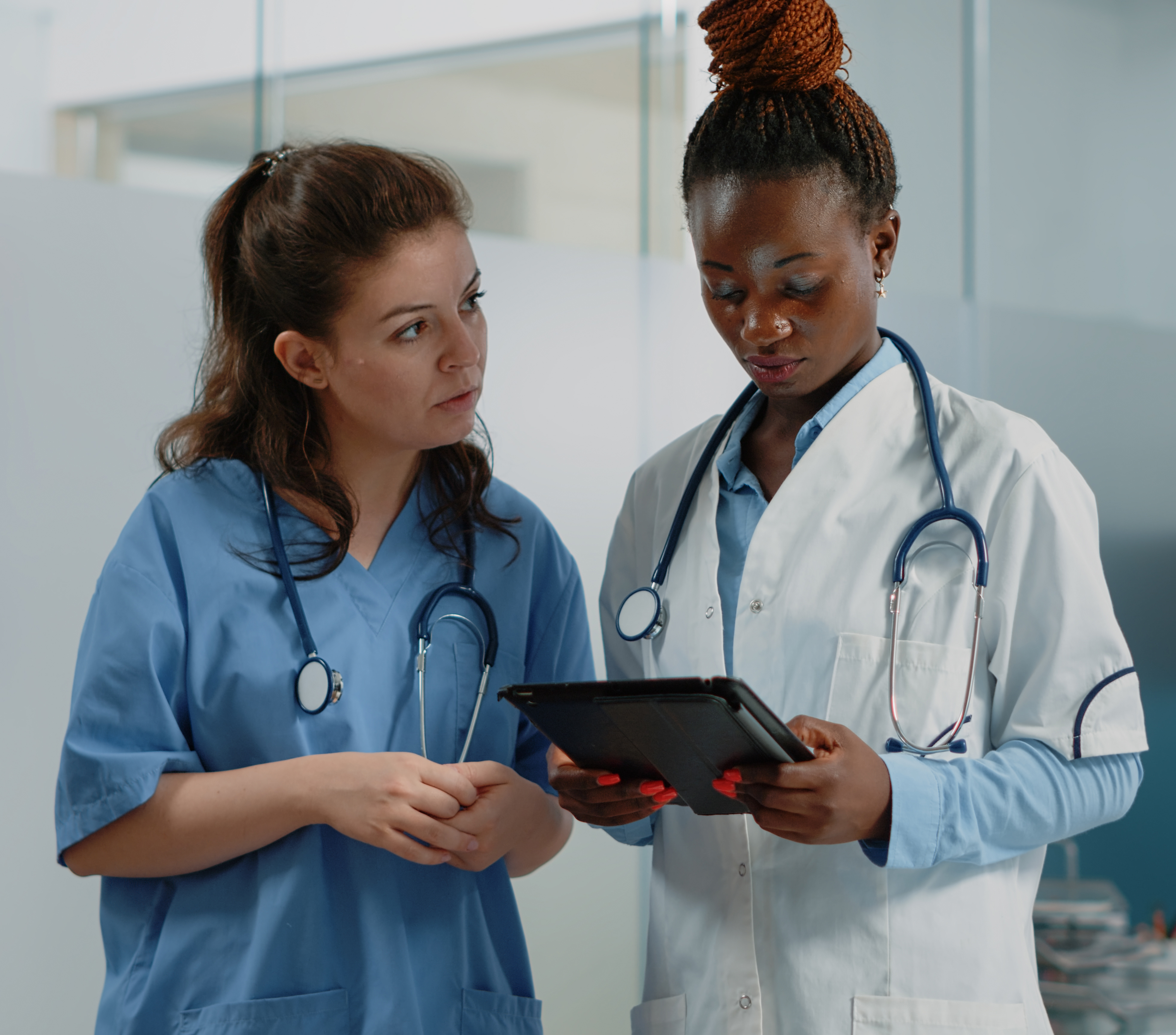 Two female health care workers