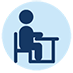 person at a desk icon