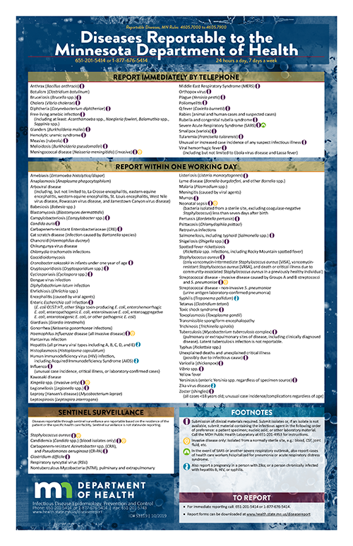 Minnesota disease reporting poster