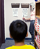 Child receiving vision screening